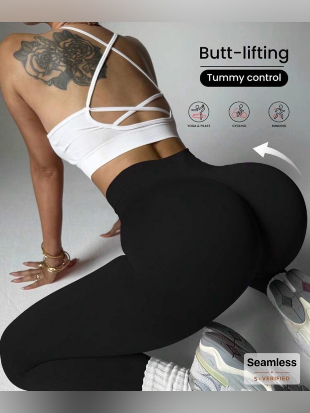 SHEIN Black Butt-Lifting High-Waist Seamless Leggings